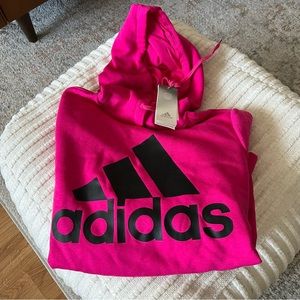 Pink adidas logo hoodie